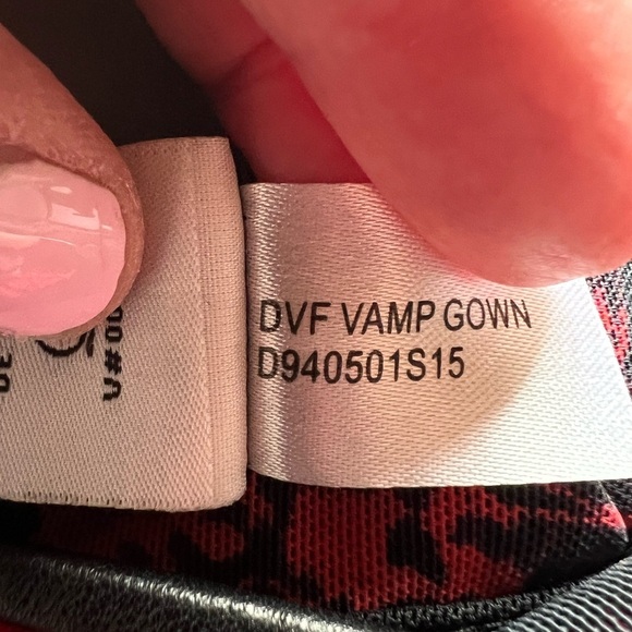 Diane von Furstenburg Vamp red black lace maxi sheer inset dress 8 whimsigoth - Picture 9 of 15